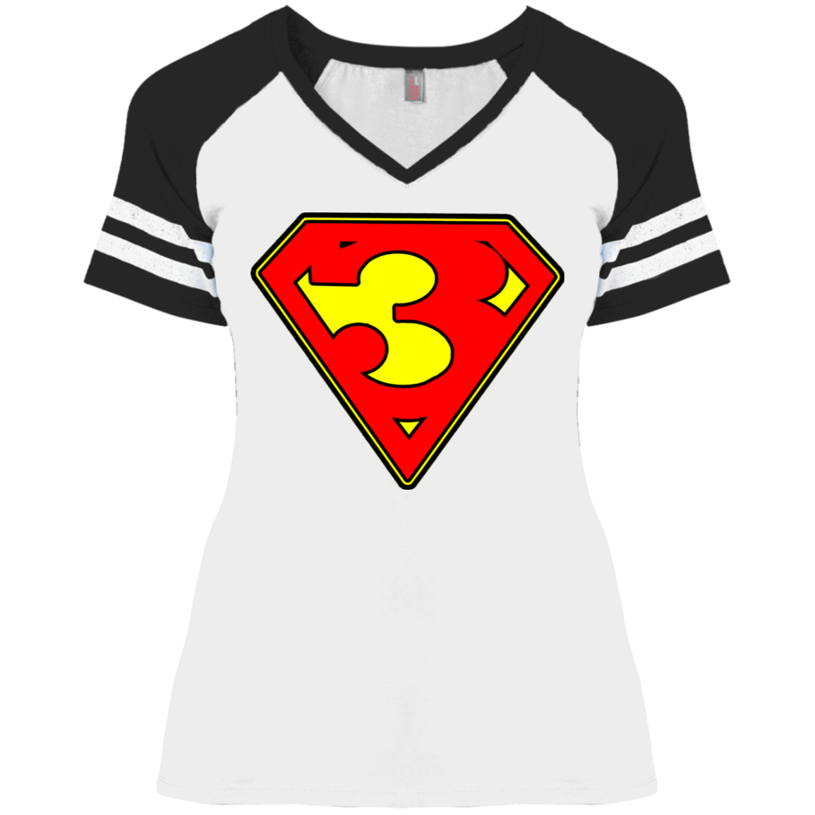 The GHOATS Custom Design. #38 Super 3. APA League. Ladies' Game V-Neck T-Shirt