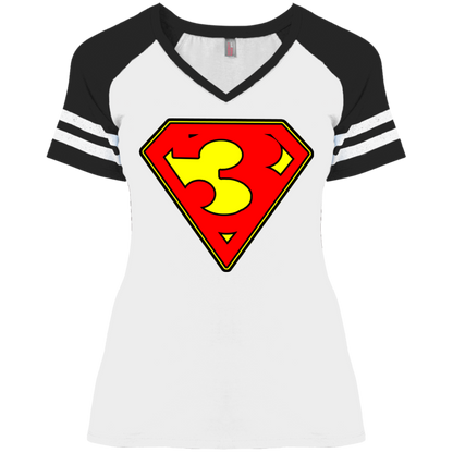 The GHOATS Custom Design. #38 Super 3. APA League. Ladies' Game V-Neck T-Shirt