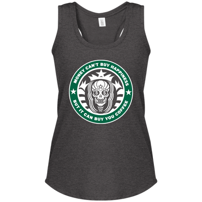 ArtichokeUSA Custom Design. Money Can't Buy Happiness But It Can Buy You Coffee. Ladies' Tri Racerback Tank