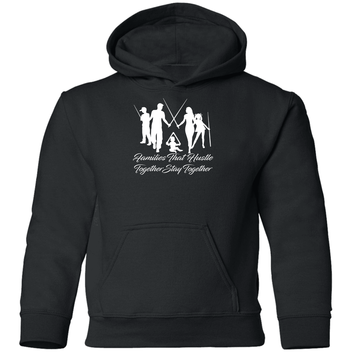 The GHOATS Custom Design. #11 Families That Hustle Together, Stay Together. Youth Pullover Hoodie