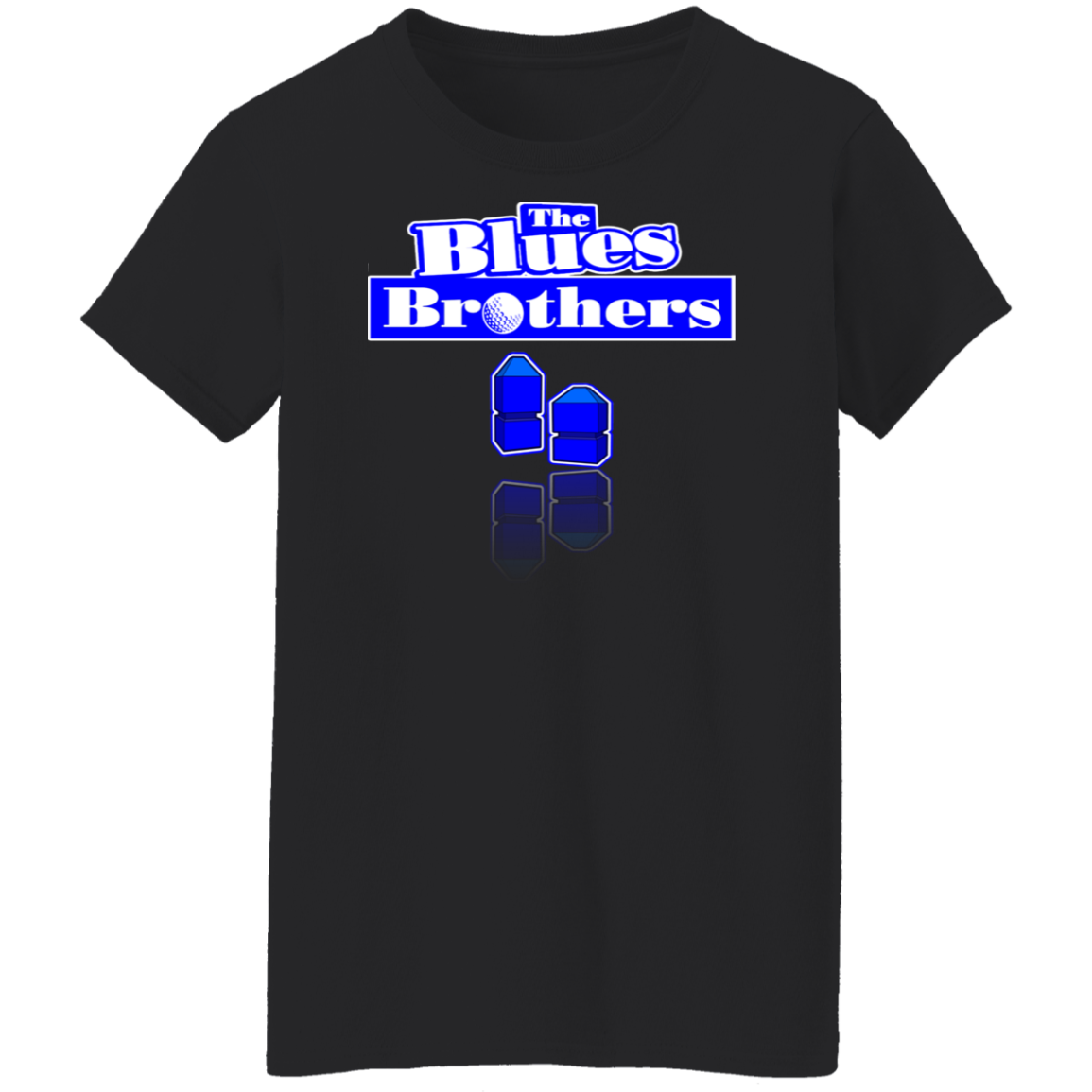 OPG Custom Design #3. Blue Tees Blues Brothers Fan Art. Ladies' 100% Cotton T-Shirt.