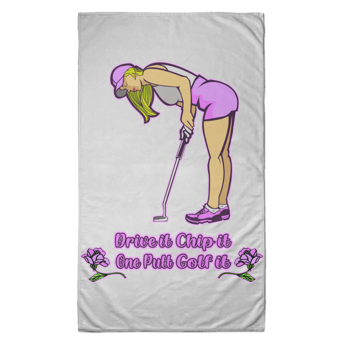 OPG Custom Design #13. Drive it. Chip it. One Putt Golf it. Towel - 35x60