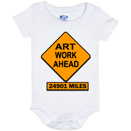 ArtichokeUSA Custom Design. Art Work Ahead. 24,901 Miles (Miles Around the Earth). Baby Onesie 6 Month