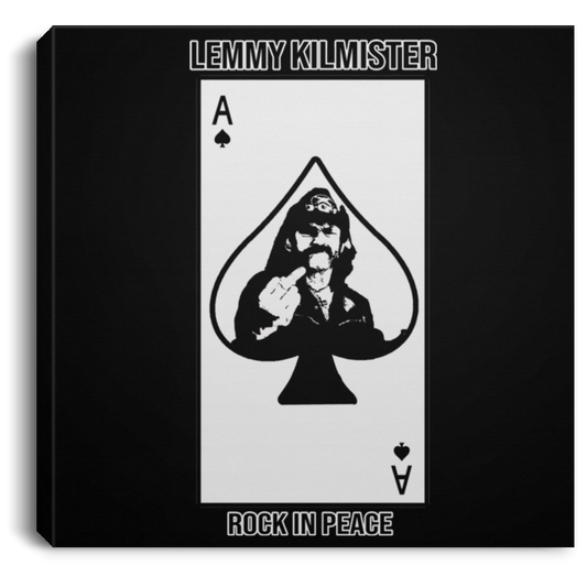 ArtichokeUSA Custom Design #59. Motorhead's Lemmy Kilmister Tribute. RIP. Rock In Peace.  Square Canvas .75in Frame