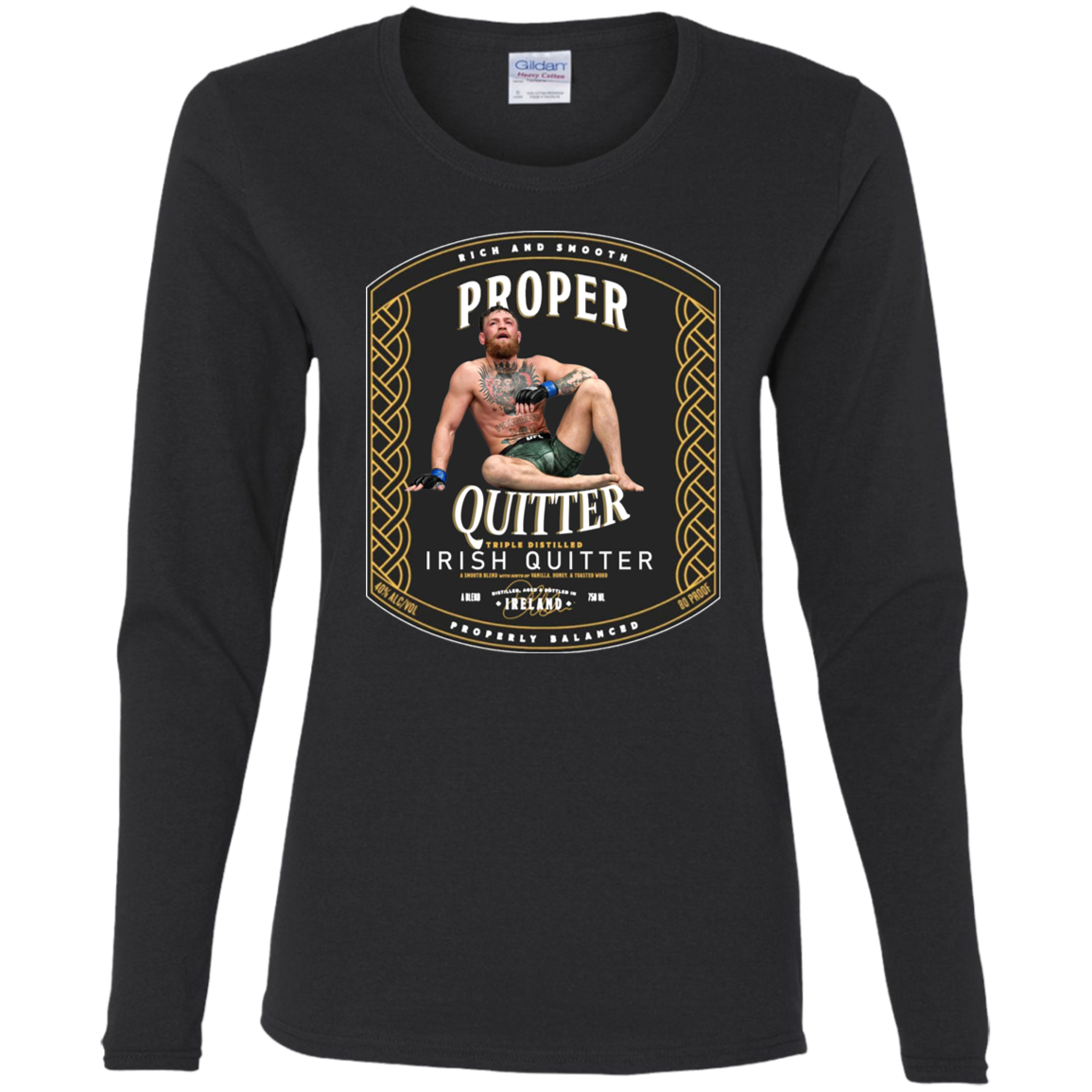 Artichoke Fight Gear Custom Design #15. Proper Quitter. Ladies' 100% Pre-Shrunk Cotton Long Sleeve