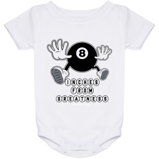 The GHOATS Custom Design #17. Inches From Greatness. Baby Onesie 24 Month