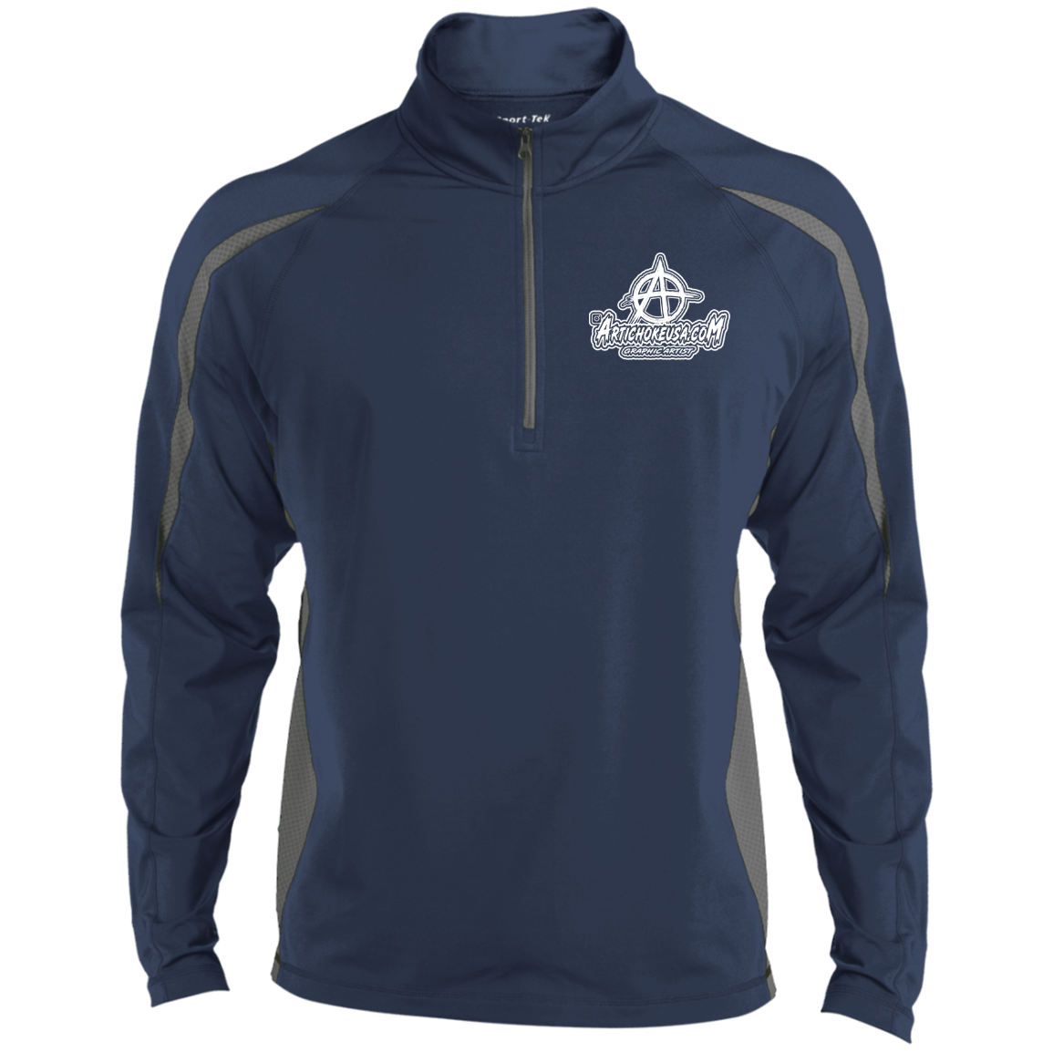 Embroidered Men's Sport Wicking Colorblock 1/2 Zip