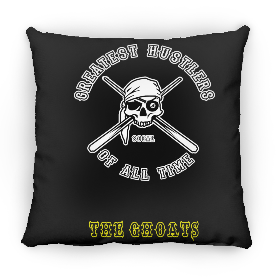 The GHOATS Custom Design. #4 Motorcycle Club Style. Ver 1/2. Large Square Pillow