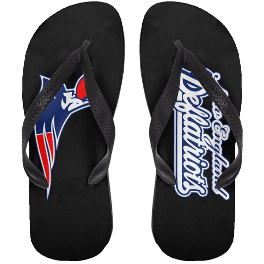 ArtichokeUSA Custom Design. New England Deflatriots. New England Patriots Parody. Adult Flip Flops