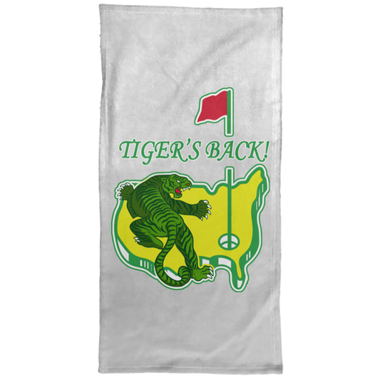 OPG Custom Design #17. Tigers Back. Masters / Tiger Woods Parody. Golf. Hand Towel - 15x30