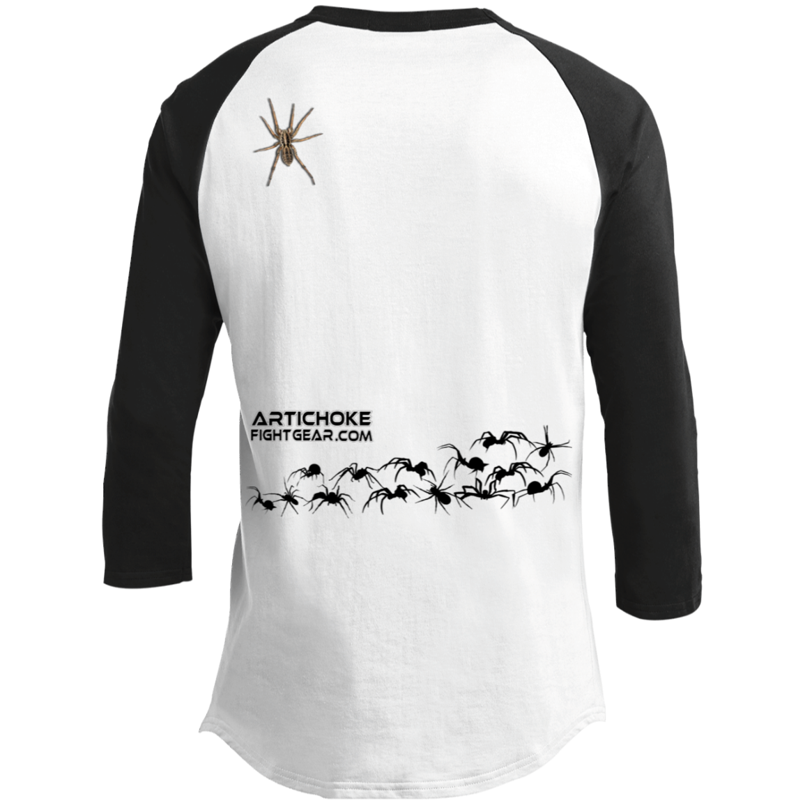 Artichoke Fight Gear Custom Design #1. Arachnophobia: Fear of Spiders. Spider Guard. It's a Jiu Jitsu Thing. 3/4 Raglan Sleeve Shirt