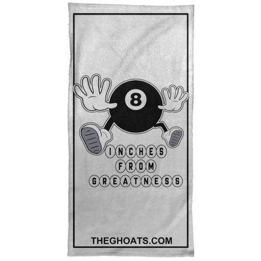 The GHOATS Custom Design #17. Inches From Greatness. Towel - 15x30