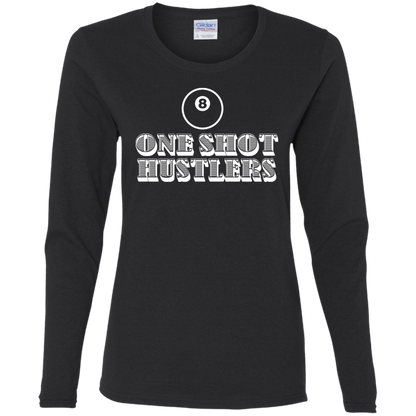 The GHOATS Custom Design. #22 One Shot Hustlers. Ladies' Cotton LS T-Shirt