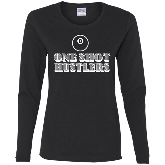 The GHOATS Custom Design. #22 One Shot Hustlers. Ladies' Cotton LS T-Shirt