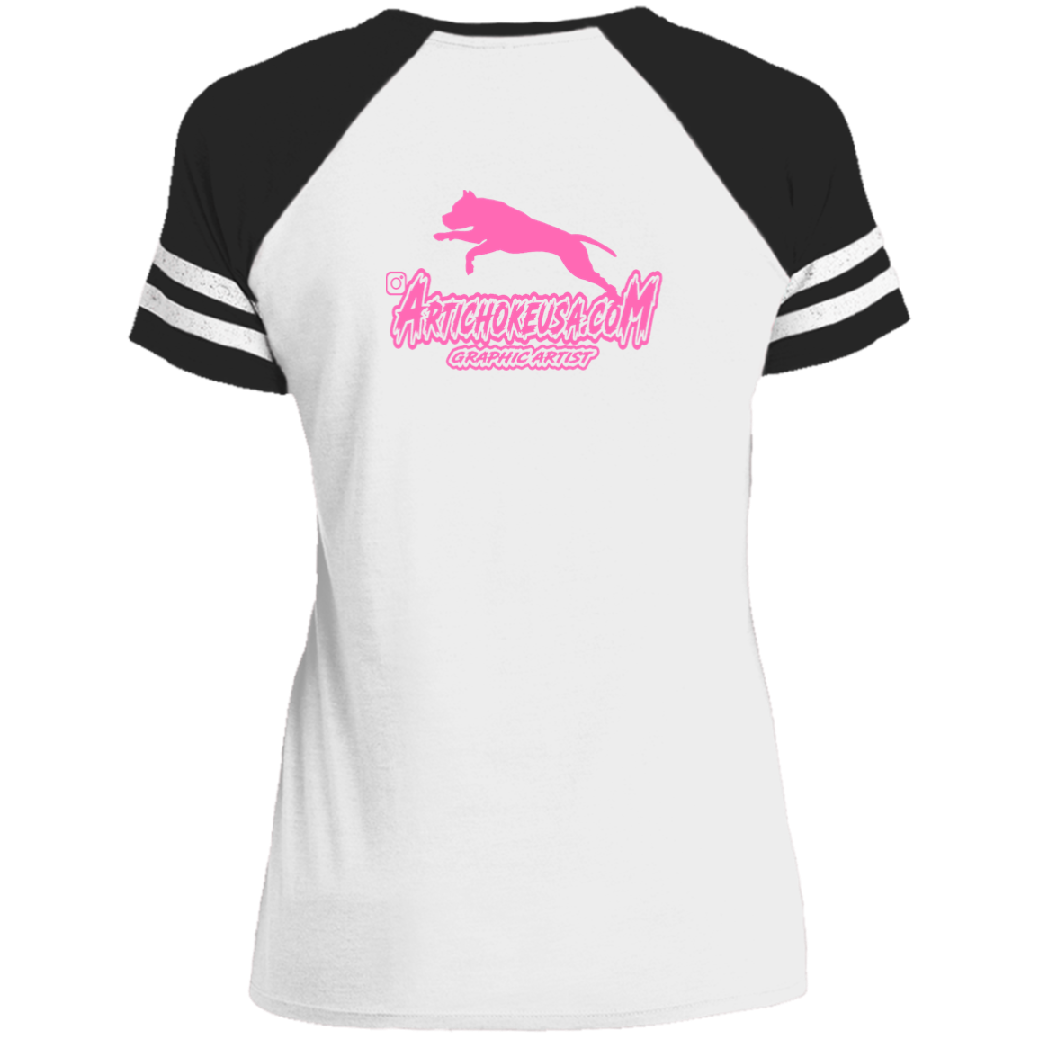 ArtichokeUSA Custom Design. Ruffing the Passer. Pitbull Edition. Female Version. Ladies' Game V-Neck T-Shirt