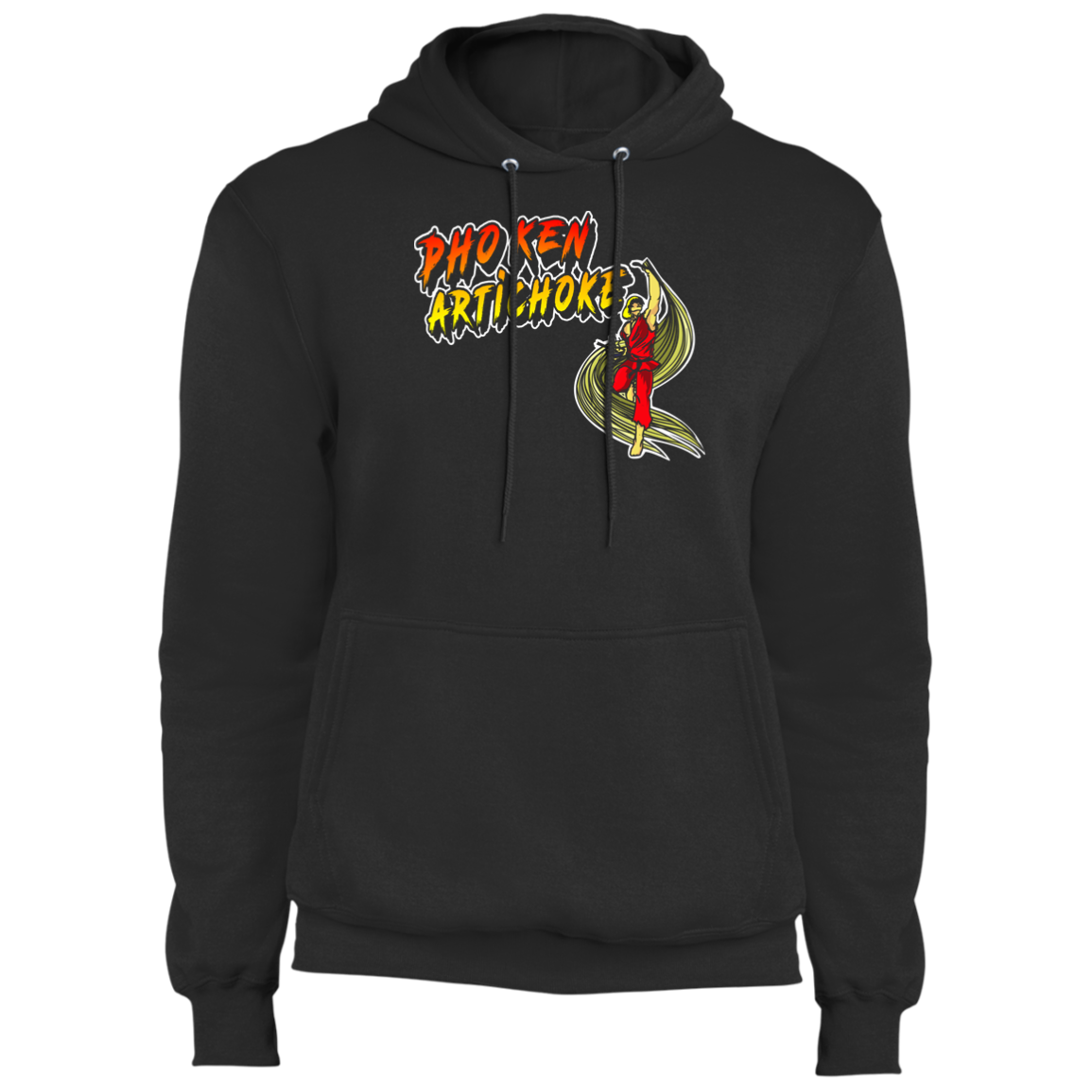 ArtichokeUSA Custom Design. Pho Ken Artichoke. Street Fighter Parody. Gaming. Fleece Pullover Hoodie