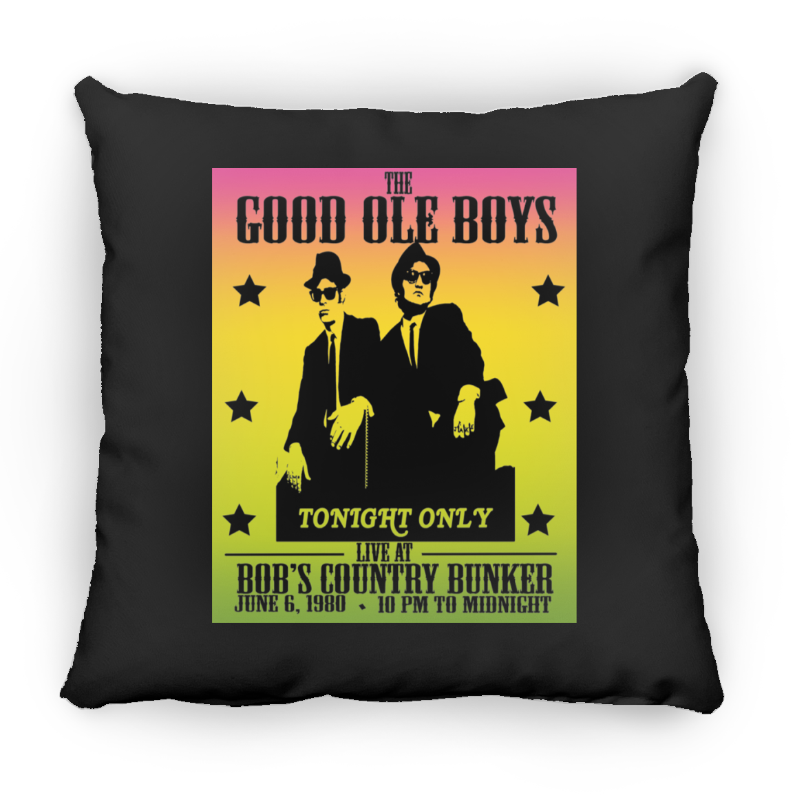 ArtichokeUSA Custom Design. The Good Ole Boys. Blues Brothers Fan Art. Square Pillow 18x18