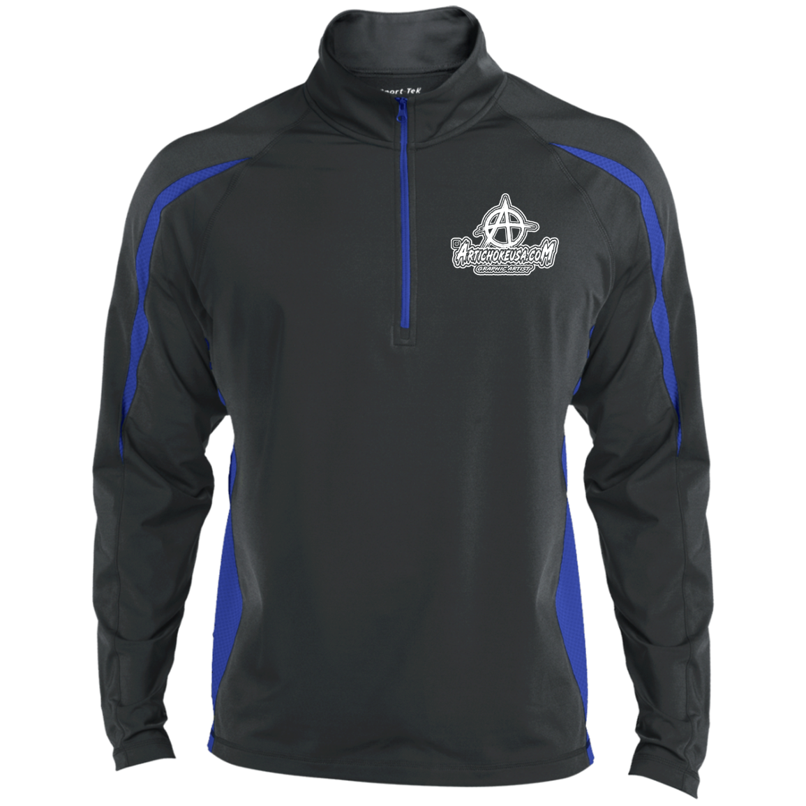 Embroidered Men's Sport Wicking Colorblock 1/2 Zip