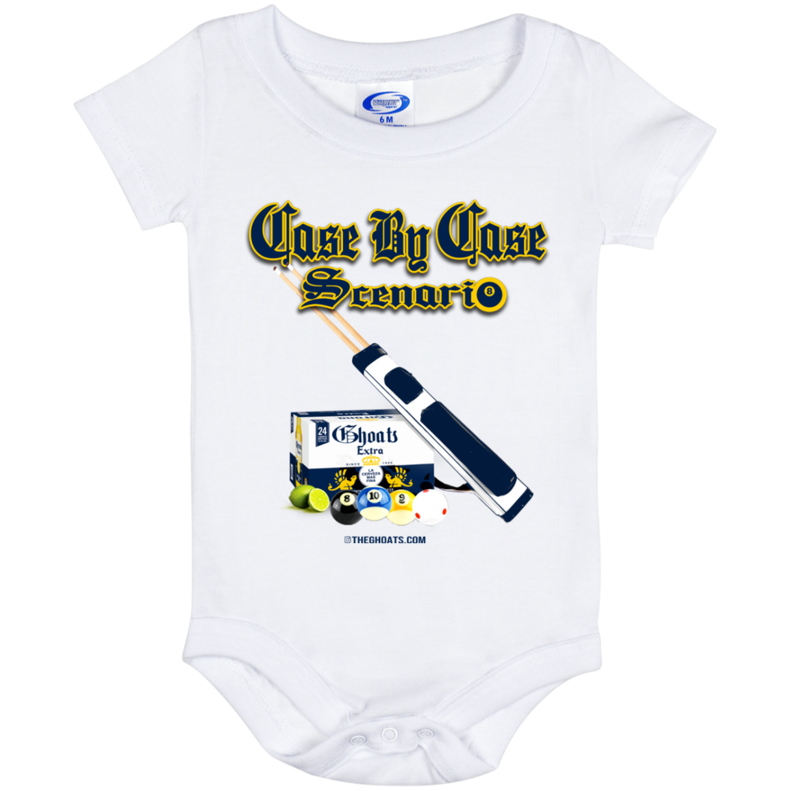 The GHOATS Custom Design. #6 Case by Case Scenario. Baby Onesie 6 Month