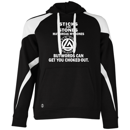 Artichoke Fight Gear Custom Design #16. Sticks And Stones May Break My Bones But Words Can Get You Choked Out. Gracie Fighter. BJJ. 2 Tone Hoodie