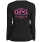 OPG Custom Design #5. Golf Tee-Shirt. Golf Humor. Ladies’ Long Sleeve Performance V-Neck Tee