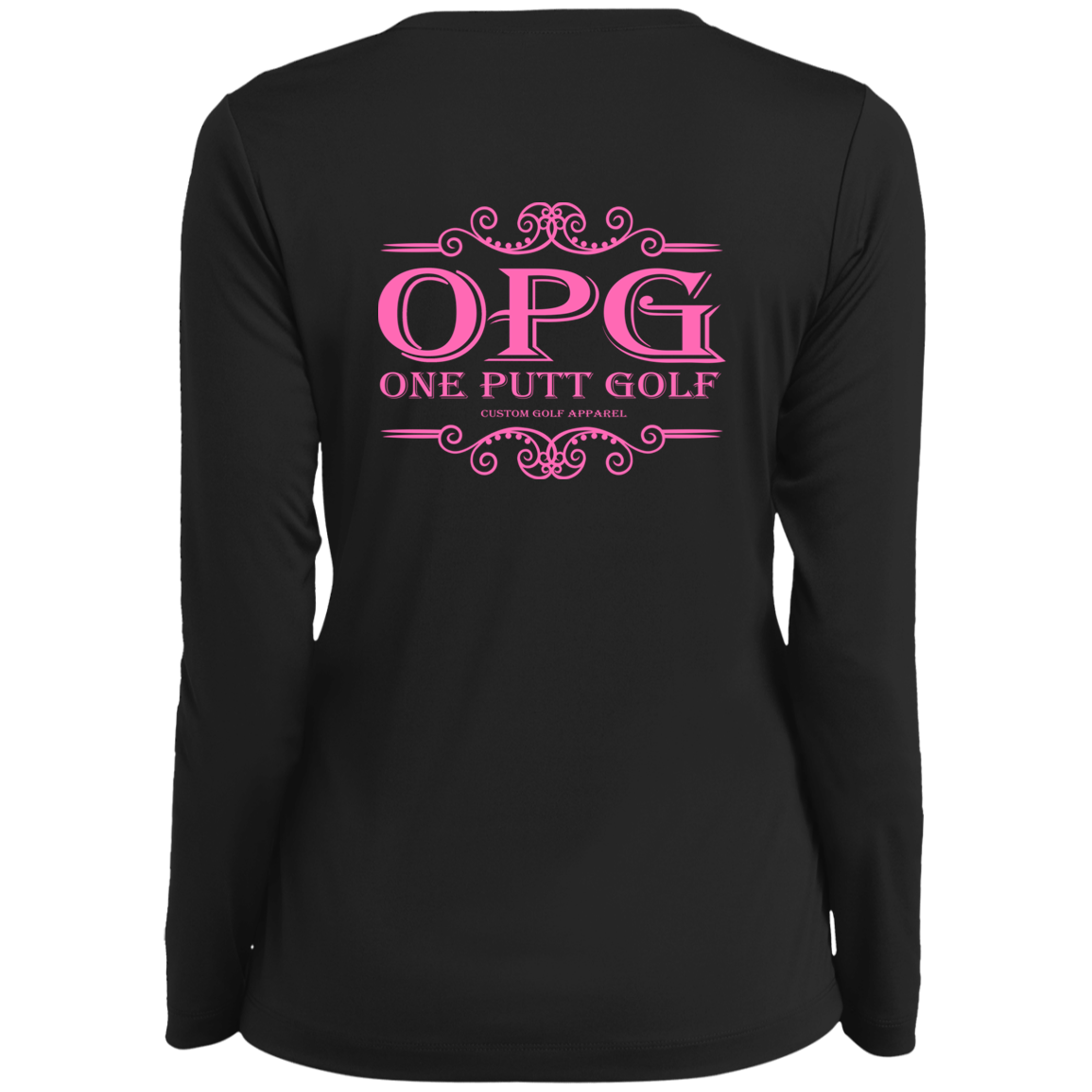 OPG Custom Design #5. Golf Tee-Shirt. Golf Humor. Ladies’ Long Sleeve Performance V-Neck Tee