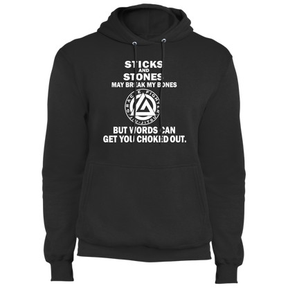 Artichoke Fight Gear Custom Design #16. Sticks And Stones May Break My Bones But Words Can Get You Choked Out. Gracie Fighter. BJJ. Fleece Hoodie