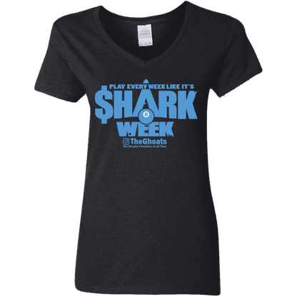 The GHOATS Custom Design. #32. Shark Week. Shark Life. Ladies' Basic V-Neck T-Shirt