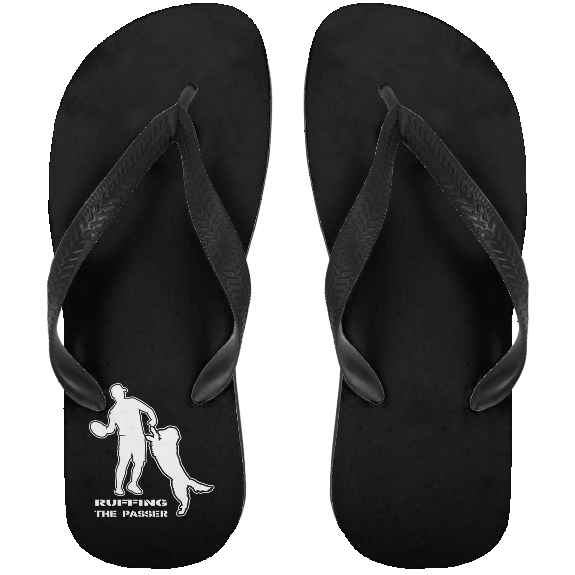 ArtichokeUSA Custom Design. Ruffing the Passer. Golden Lab Edition. Adult Flip Flops