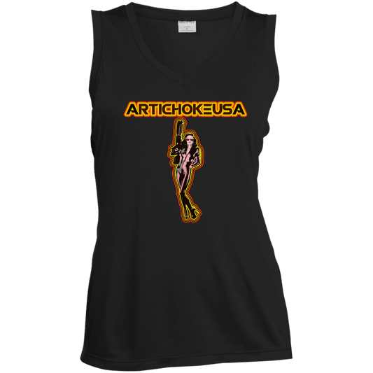 ArtichokeUSA Character and Font design. Let's Create Your Own Team Design Today. Mary Boom Boom. Ladies' Sleeveless V-Neck