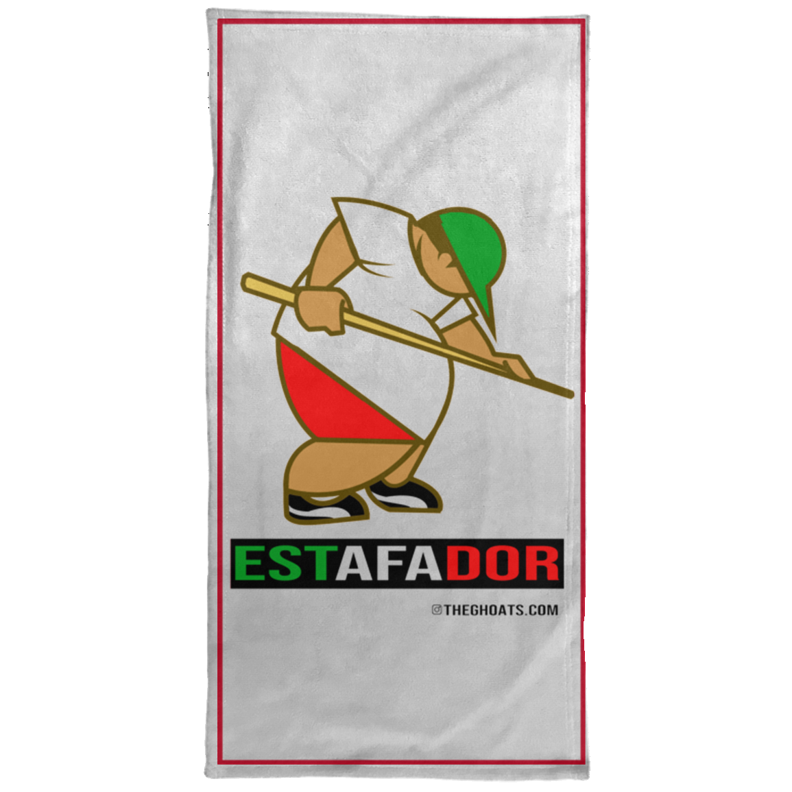 The GHOATS Custom Design. #30 Estafador. (Spanish translation for Male Hustler). Towel - 15x30