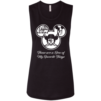 ArtichokeUSA Custom Design. Las Vegas Raiders & Mickey Mouse Mash Up. Fan Art. Parody. Ladies' Flowy Muscle Tank