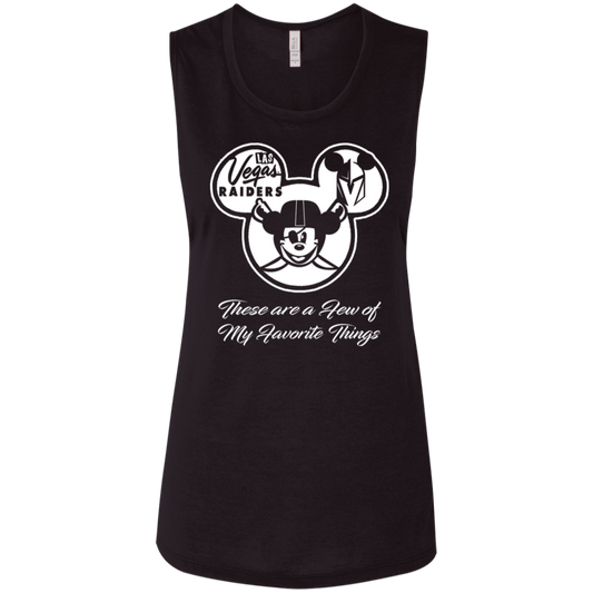 ArtichokeUSA Custom Design. Las Vegas Raiders & Mickey Mouse Mash Up. Fan Art. Parody. Ladies' Flowy Muscle Tank