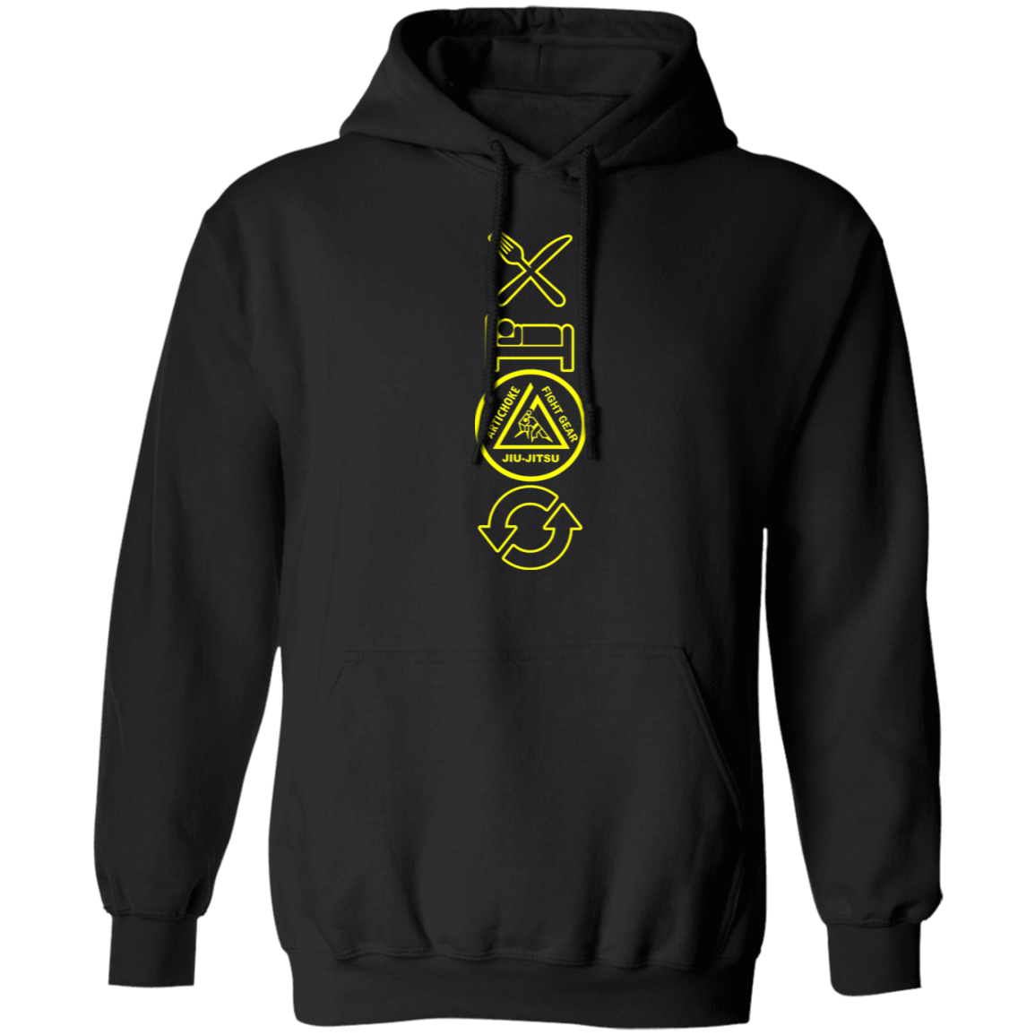 Artichoke Fight Gear Custom Design #9. EAT. SLEEP. JIU JITSU. REPEAT. 50/50 Blend Pullover Hoodie