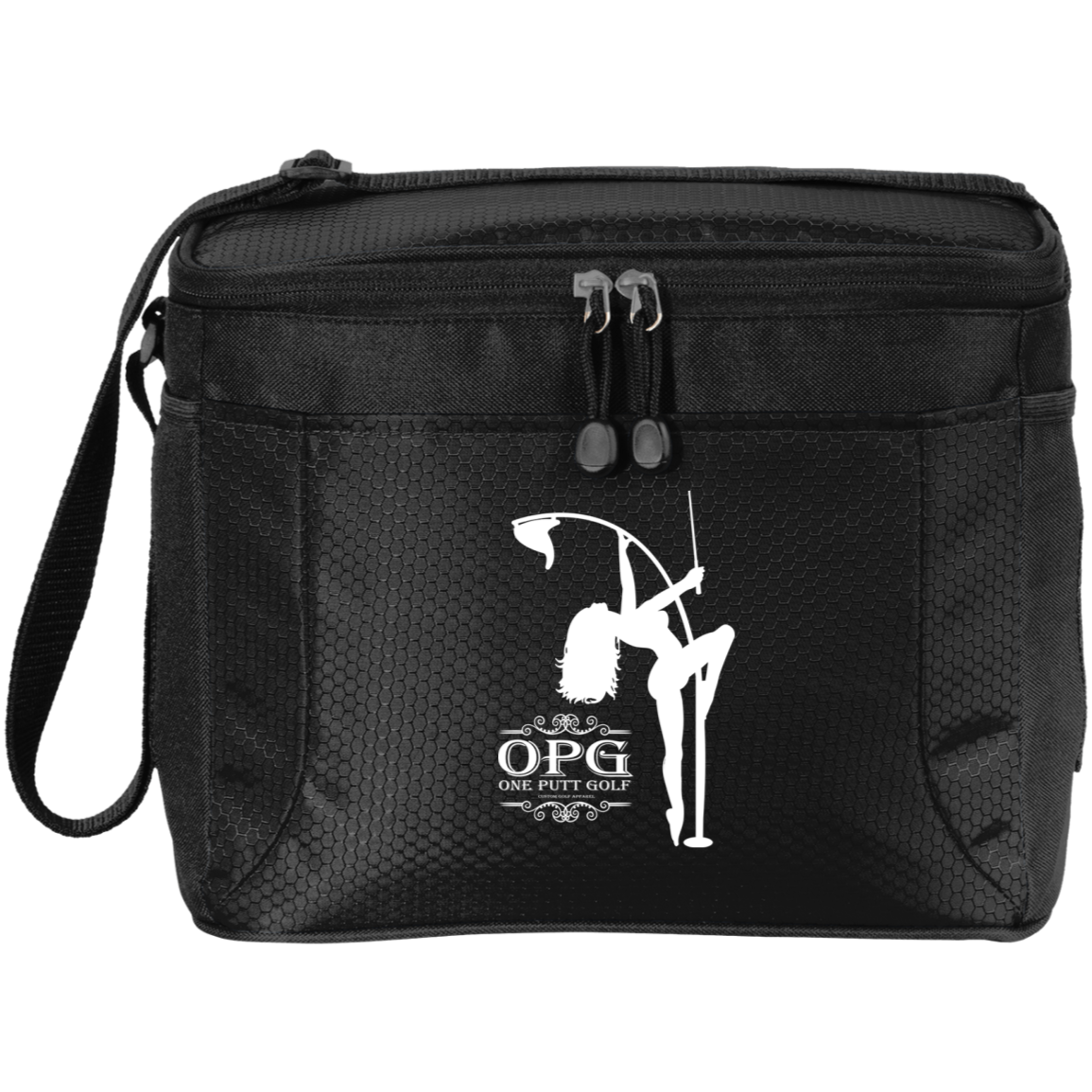 OPG Custom Design #10. Lady on Front / Flag Pole Dancer On Back. 12-Pack Cooler