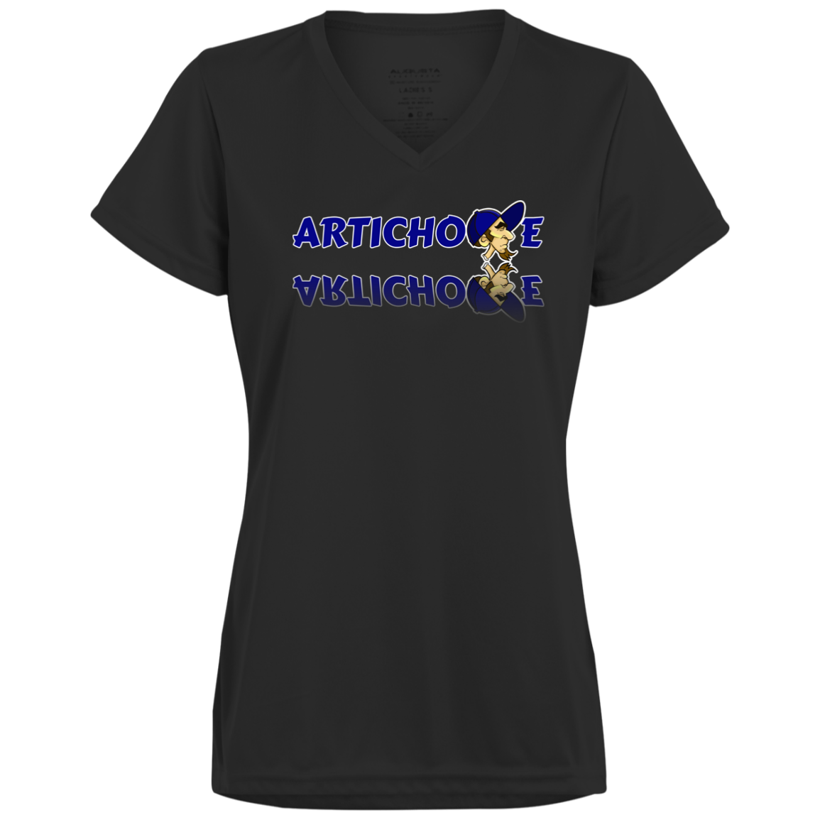 ZZ#20 ArtichokeUSA Characters and Fonts. "Clem" Let’s Create Your Own Design Today. Ladies’ Moisture-Wicking V-Neck Tee