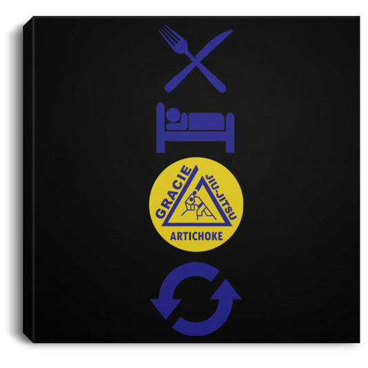 Artichoke Fight Gear Custom Design #4. Eat. Sleep. BJJ/Create Your Own Custom Design Repeat. BJJ Square Canvas .75in Frame