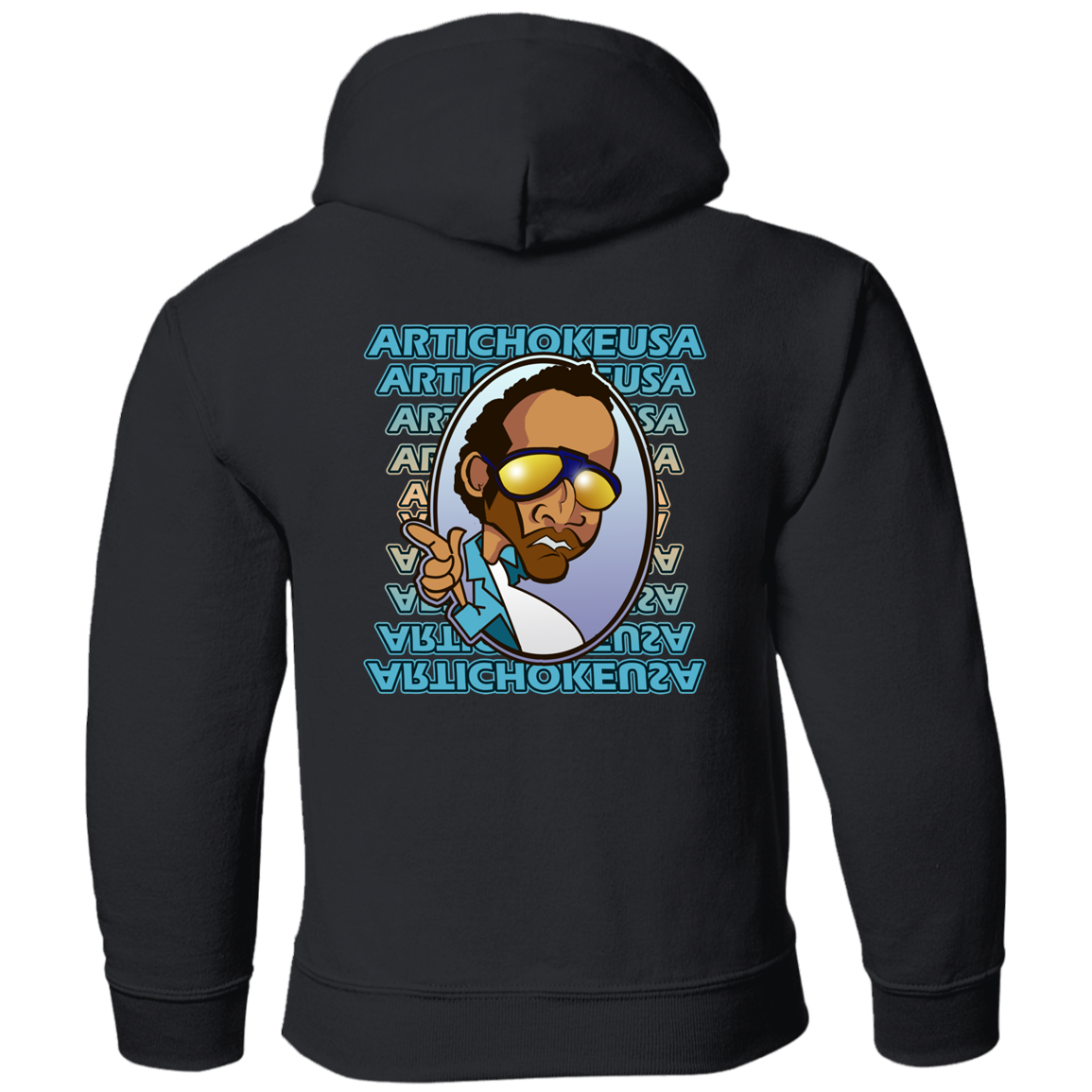 ArtichokeUSA Character and Font design. Let's Create Your Own Team Design Today. My first client Charles. Youth Pullover Hoodie
