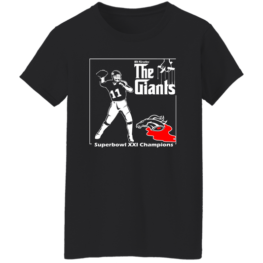 ArtichokeUSA Custom Design. Godfather Simms. NY Giants Superbowl XXI Champions. Fan Art. Ladies' Basic 100% Cotton T-Shirt
