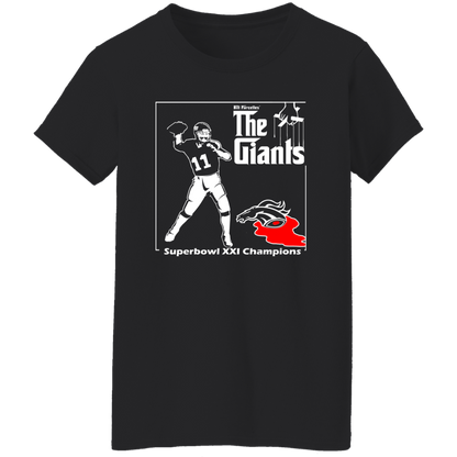 ArtichokeUSA Custom Design. Godfather Simms. NY Giants Superbowl XXI Champions. Fan Art. Ladies' Basic 100% Cotton T-Shirt