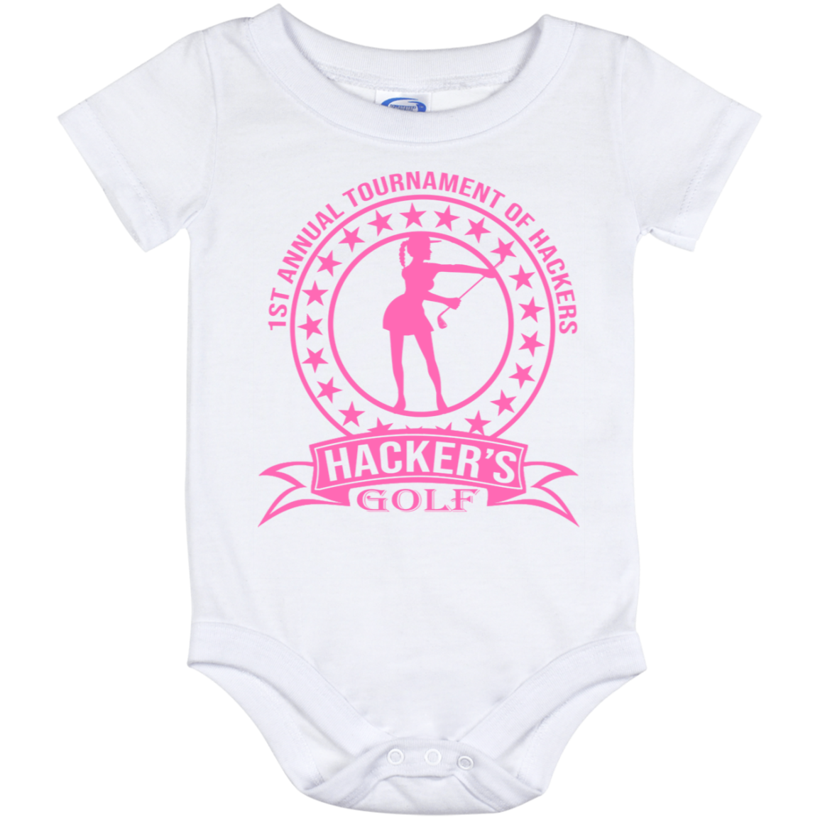 OPG Custom Design #20. 1st Annual Hackers Golf Tournament. Ladies Edition. Baby Onesie 12 Month