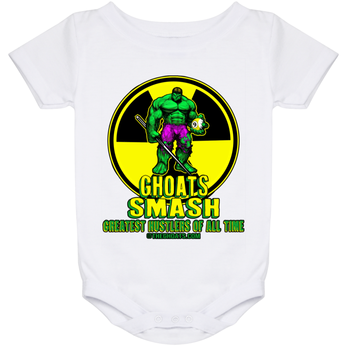 The GHOATS Custom Design. #13. GHOATS SMASH. Baby Onesie 24 Month