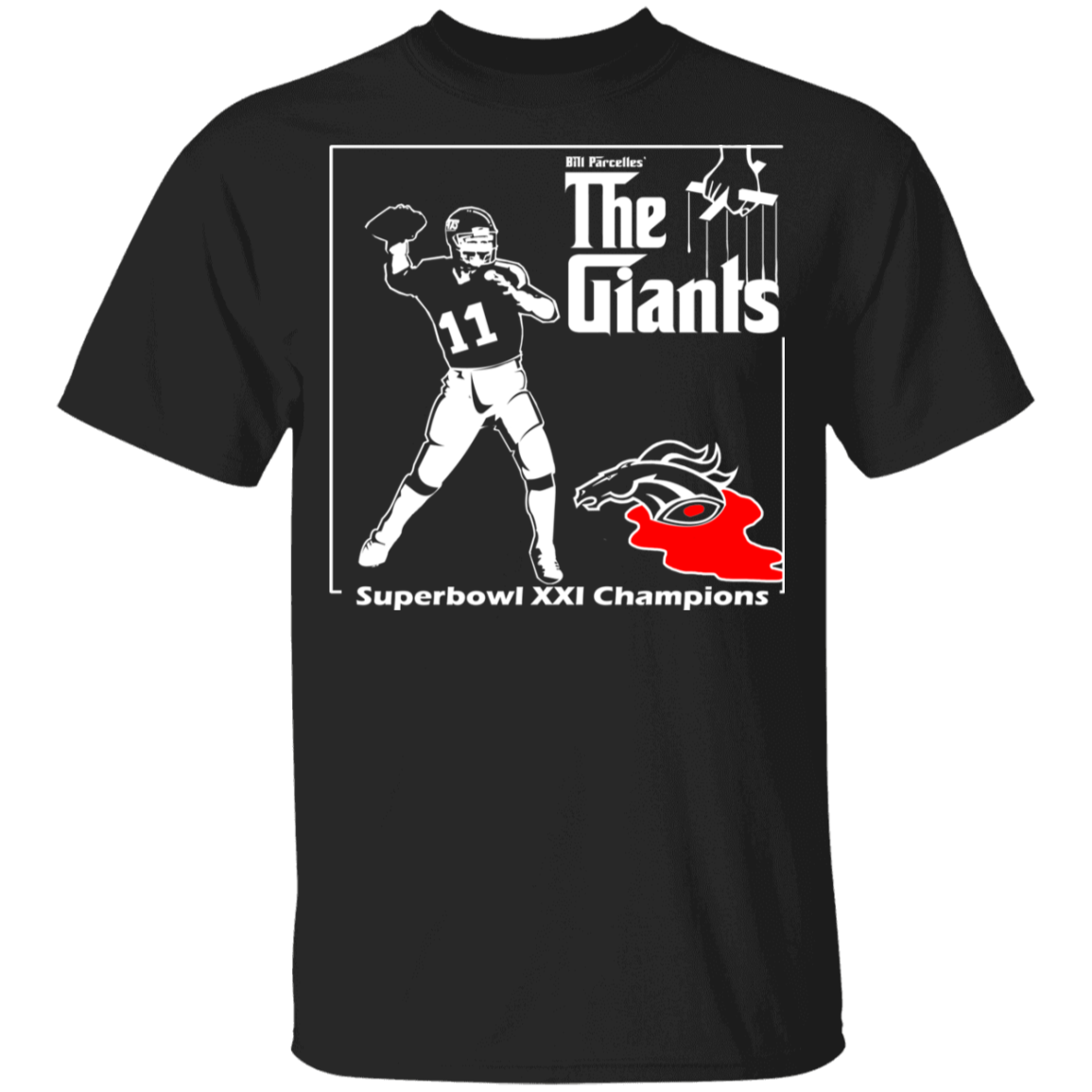 ArtichokeUSA Custom Design. Godfather Simms. NY Giants Superbowl XXI Champions. Fan Art. Youth 5.3 oz 100% Cotton T-Shirt