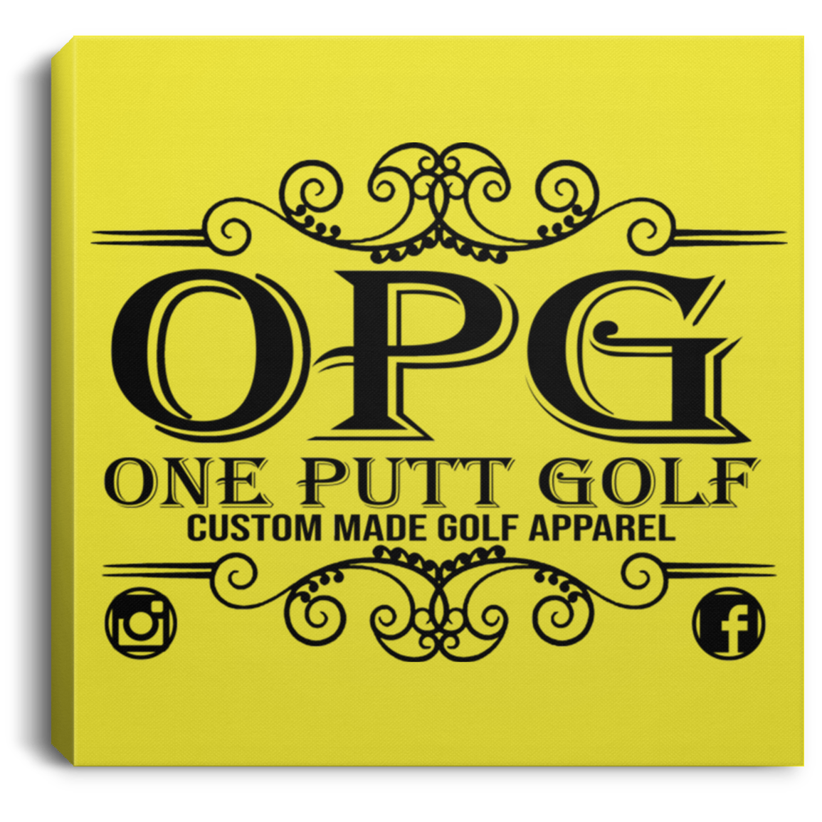 OPG Custom Design #00. OPG - One Putt Golf.  Front and Back Design. Square Canvas .75in Frame