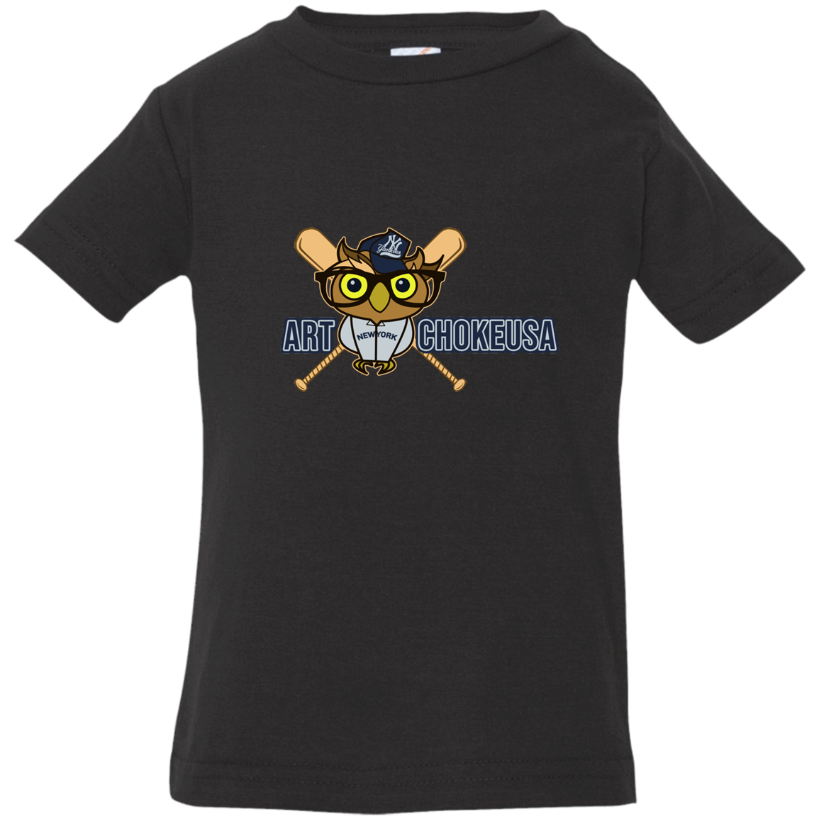 ArtichokeUSA Character and Font design. New York Owl. NY Yankees Fan Art. Let's Create Your Own Team Design Today. Infant Jersey T-Shirt