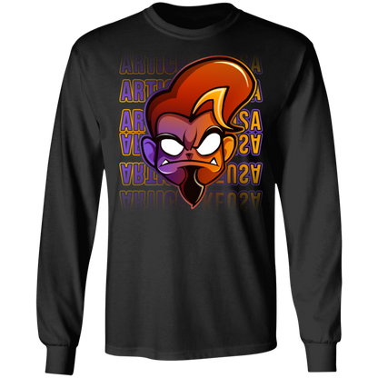 ArtichokeUSA Character and Font design.  Let's Create Your Own Team Design Today. Arthur. Long Sleeve 100% Cotton T-Shirt