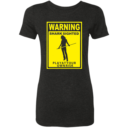 The GHOATS Custom Design. #34 Beware of Sharks. Play at Your Own Risk. (Ladies only version). Ladies' Triblend T-Shirt