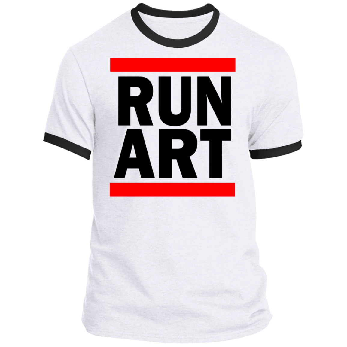 ArtichokeUSA Custom Design. RUN ART.  RUN DMC Parody. Ringer Tee