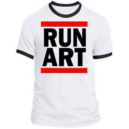 ArtichokeUSA Custom Design. RUN ART.  RUN DMC Parody. Ringer Tee