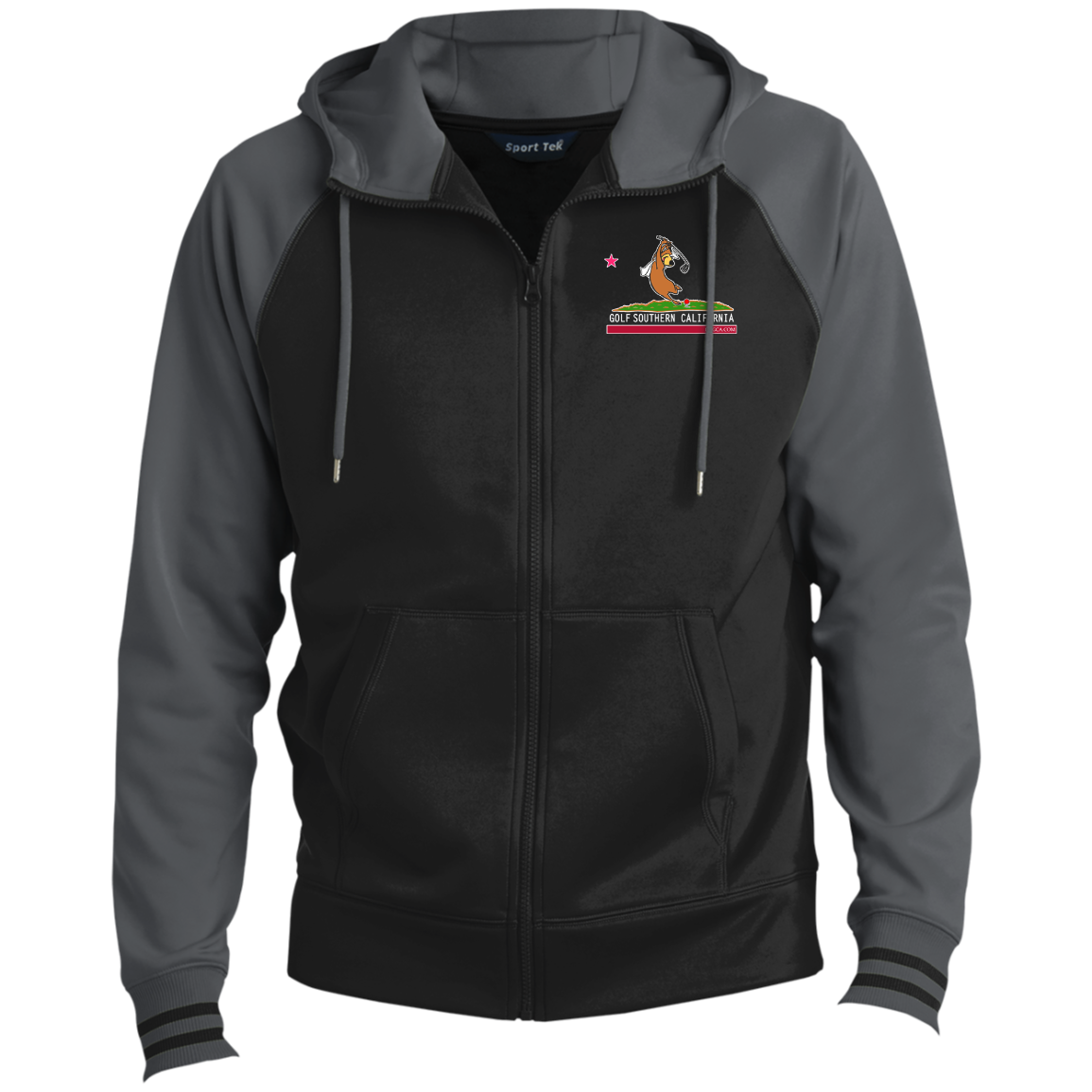 Custom Design #15. Golf Southern California with Yogi Fan Art. Sport-Wick® Full-Zip Hooded Jacket